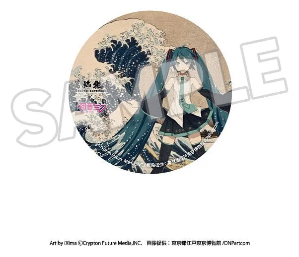 Katsushika Hokusai x Hatsune Miku Pins 6 cm Blind Box - 1 Unidade Aleatória